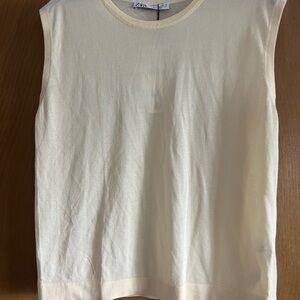 Cream Sleeveless Top